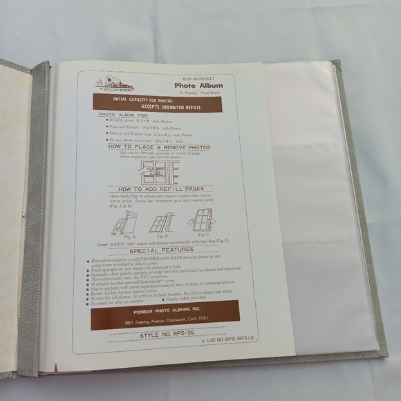 VTG Photograph Scrapbook Album Gray Gold 18 pages Pioneer memento memory NEW - Picture 8 of 10